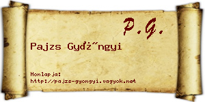 Pajzs Gyöngyi névjegykártya